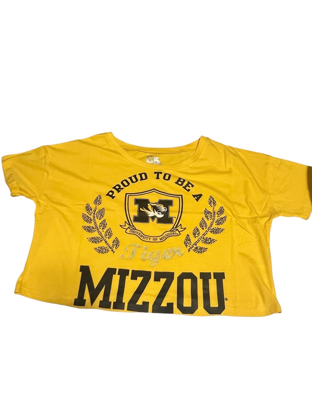 Mizzou Yellow Cropped Graphic Tee